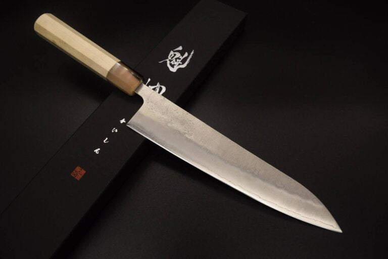 Kaishin Ginsan Nashiji Gyuto 210mm (Oak - Indigo)