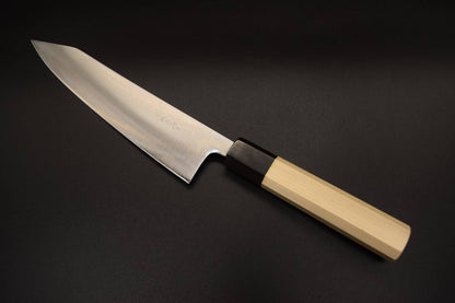 Kaishin Aogami Super Thin Kiristuke 240mm (Octagonal magnolia wood with buffalo horn - white color)