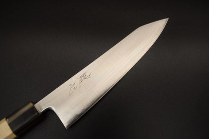 Kaishin Aogami Super Thin Kiristuke 240mm (Octagonal magnolia wood with buffalo horn - white color)