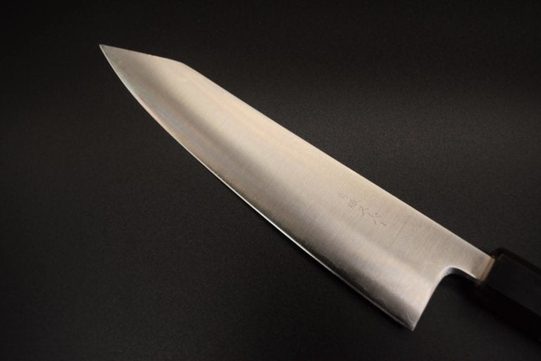Kaishin Aogami Super Thin Kiristuke 240mm (Octagonal magnolia wood with buffalo horn - white color)