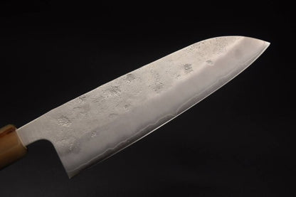 Kaishin Ginsan Nashiji Santoku 165mm (Octagonal Rosewood - Red)