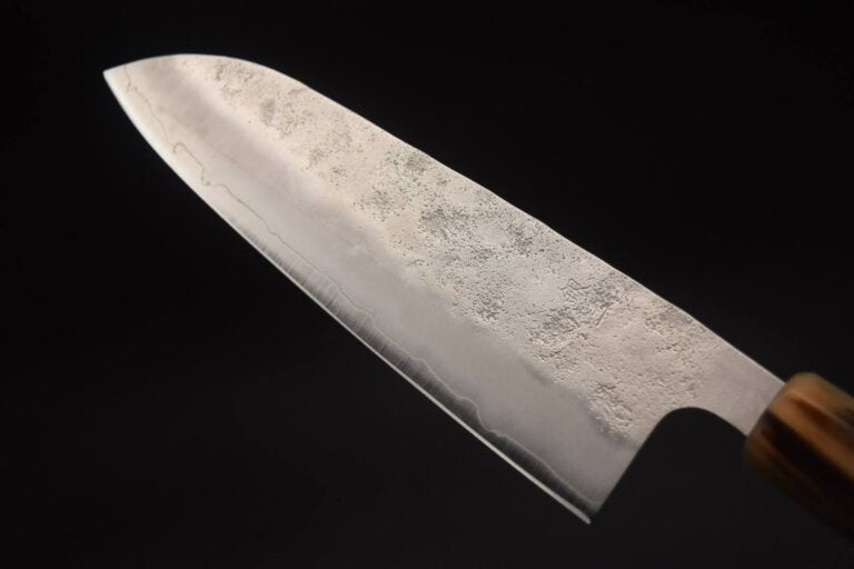 Kaishin Ginsan Nashiji Santoku 165mm (Octagonal Rosewood - Red)